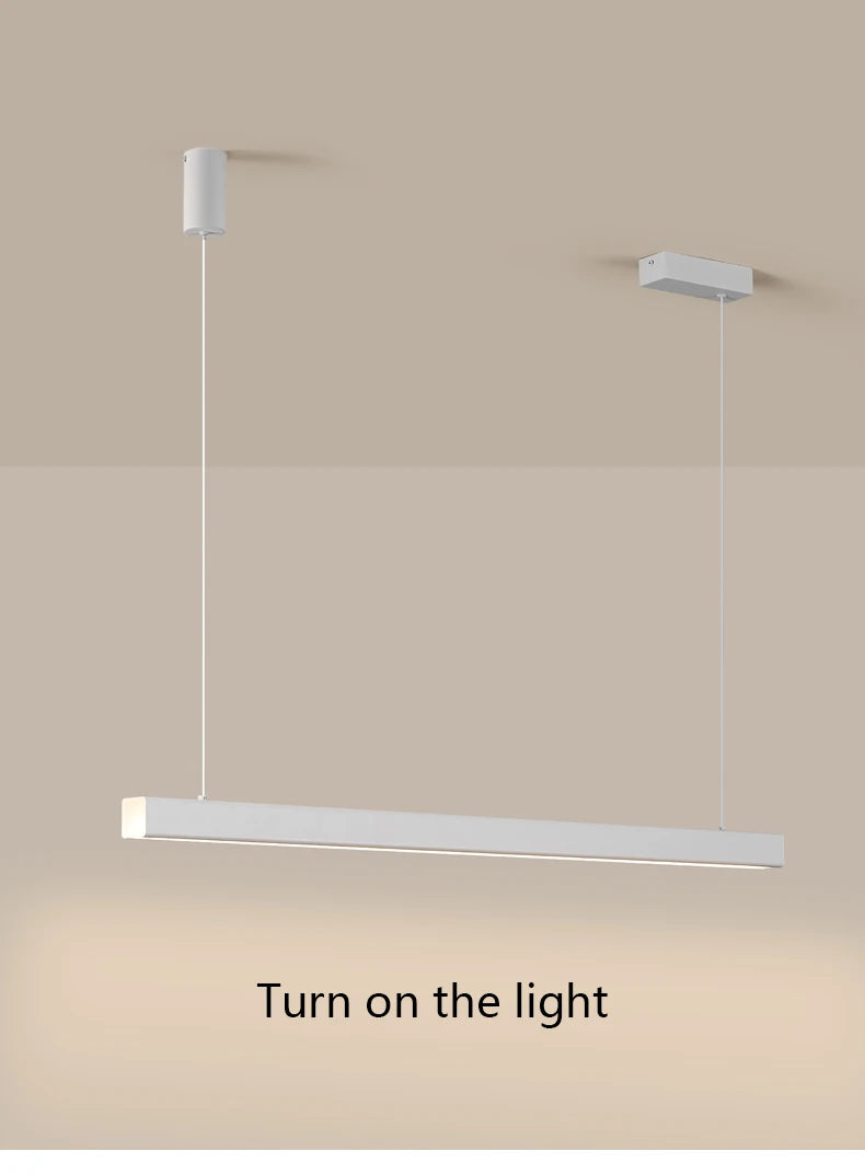 Moderner linearer LED-Kronleuchter – Minimalistische Pendelleuchte für Kücheninsel und Esszimmer