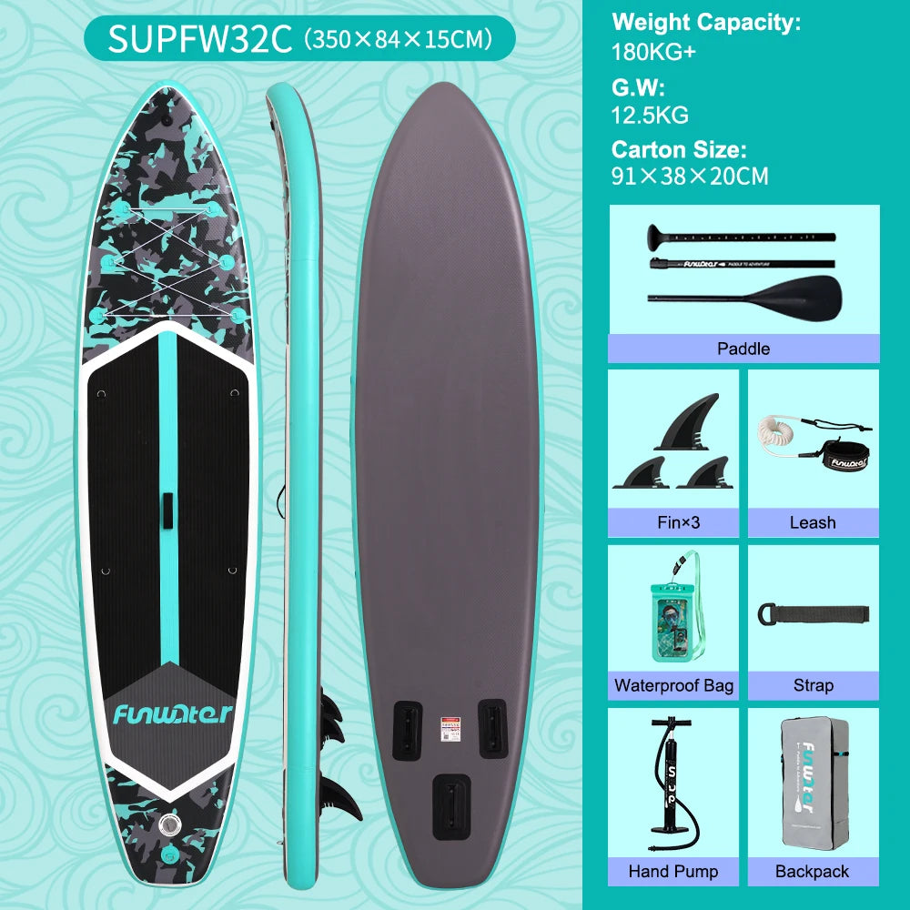 Aufblasbares SUP-Board mit Premium-Zubehör und Tragegurt
