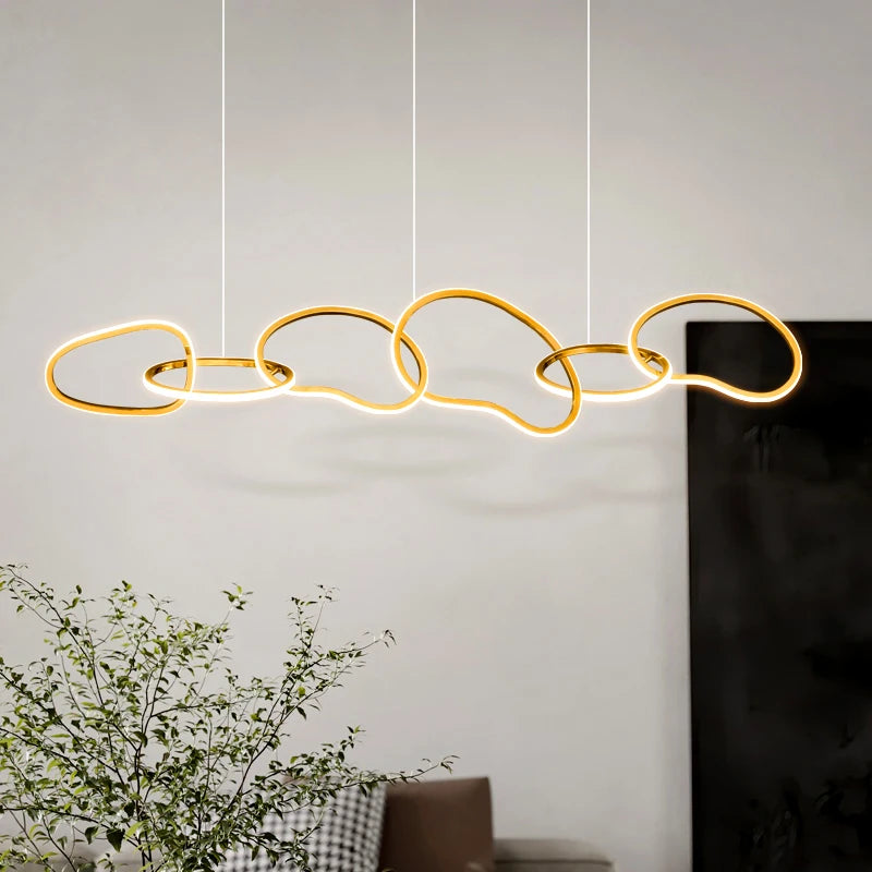 AURELIUS - Gold Ring Dining Room Pendant Light - Modern LED