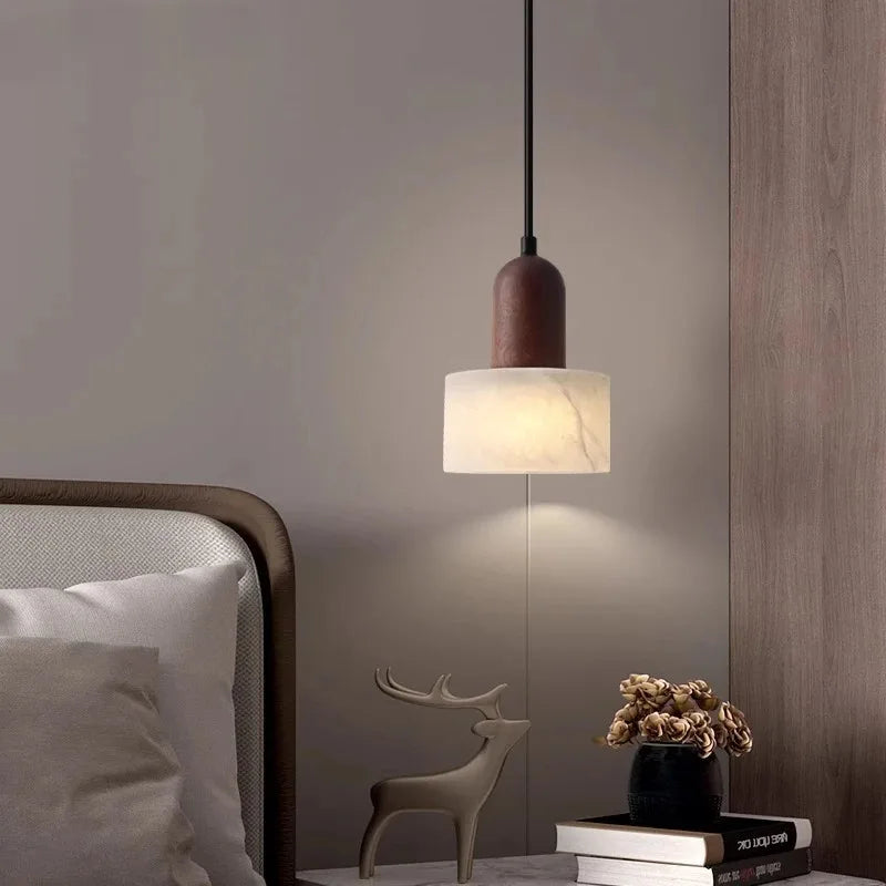 Luxury Marble Pendant Light - Natural Stone Wabi-Sabi LED Lamp
