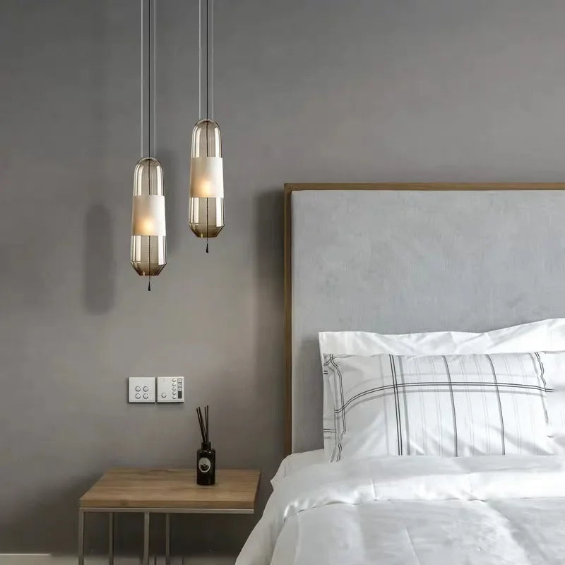 Aurora Glow - Nordic Amber Glass Pendant Chandelier