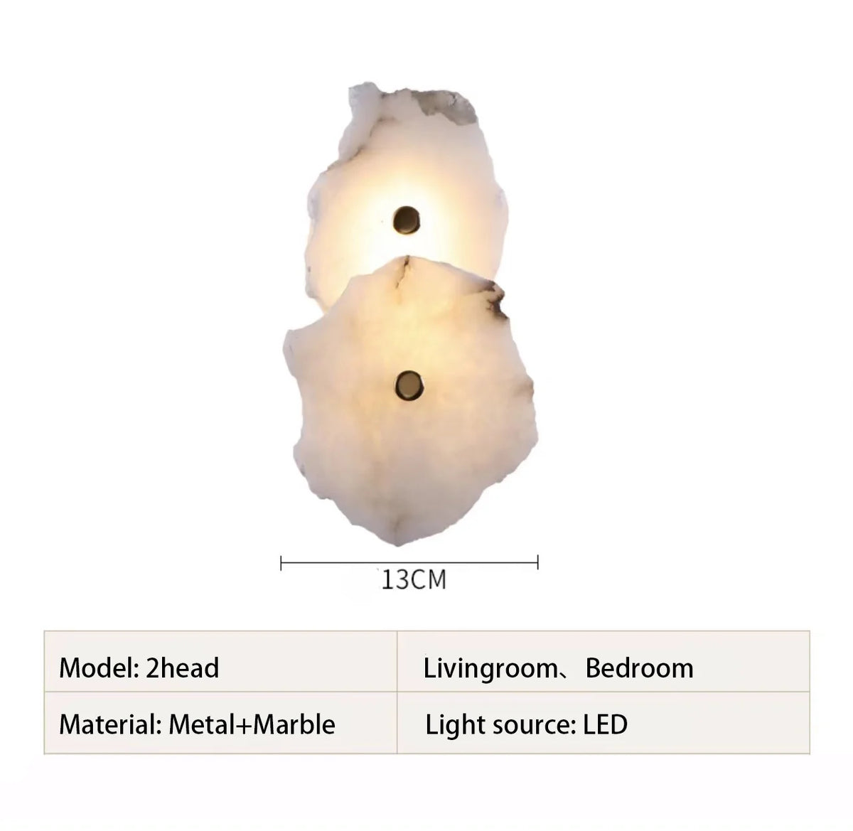 Marble & Copper LED Wall Sconce