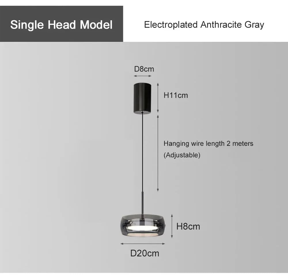 Glass Pendant Light - Modern LED Chandelier for Living & Dining