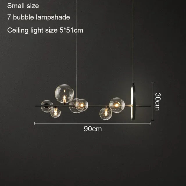 NOSTAGA Glass Circle Pendant Light – LED Chandelier (horizontal)