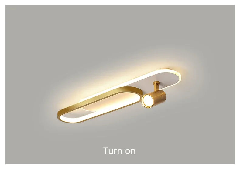 Dimbare LED Plafondlamp met Spotlight – 60/80/100/120 cm | Zwart, Wit of Goud