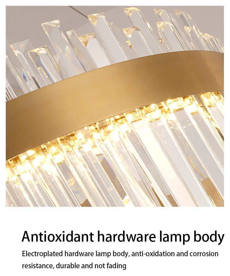 Luxury Crystal Chandelier - Nordic Modern Gold Pendant Light for Living Room & Dining