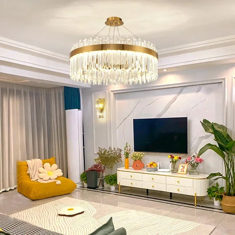Luxury Crystal Chandelier - Nordic Modern Gold Pendant Light for Living Room & Dining
