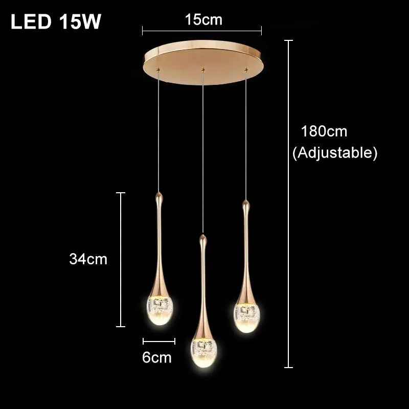 Modern Bubble Crystal Pendant Light — 1, 2 or 3 Head