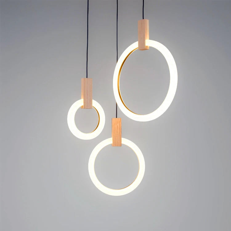 Wooden Ceiling Chandelier - Modern Pendant Light for Living Room, Bedroom & Dining Room