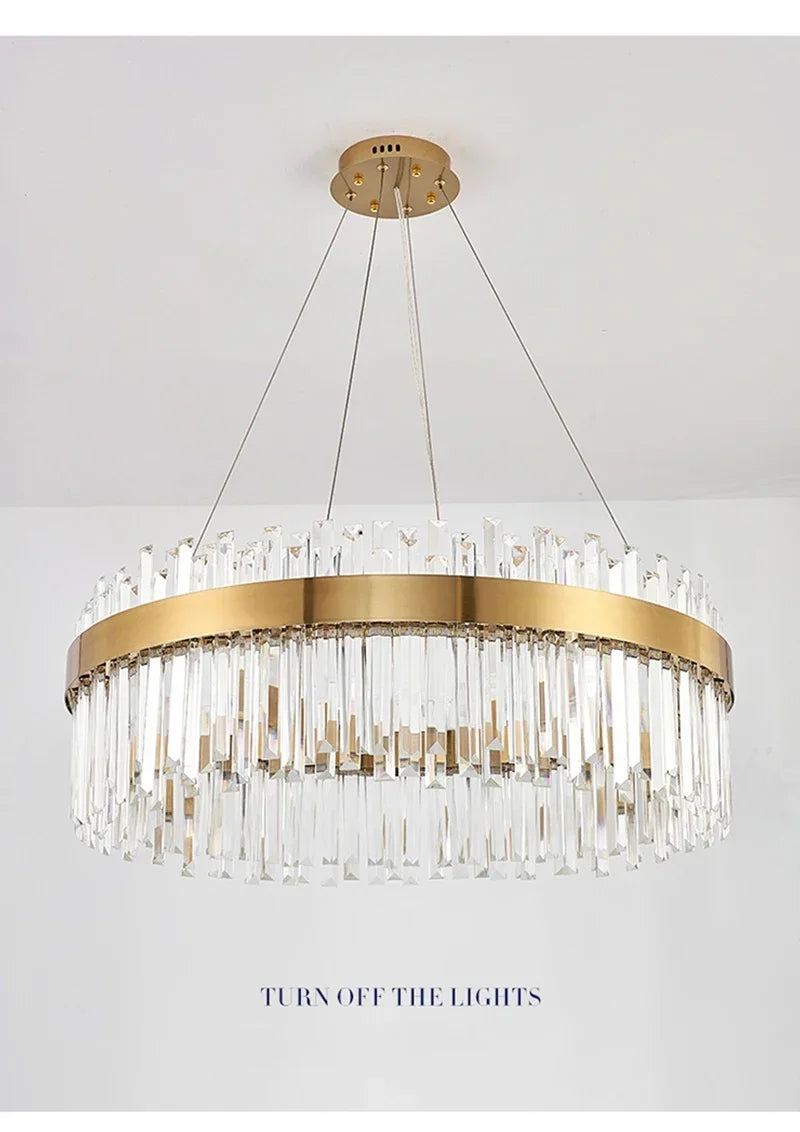 Luxury Crystal Chandelier - Nordic Modern Gold Pendant Light for Living Room & Dining