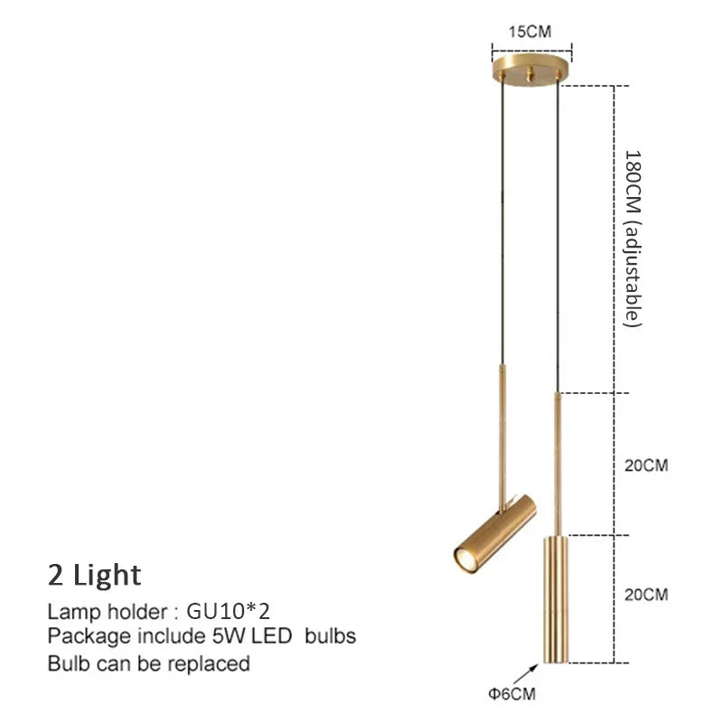 Adjustable Spotlight Pendant - Modern Minimalist LED Hanging Lamp