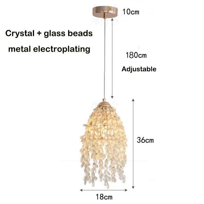Crystal Bead Pendant Lamp - Octagonal Design