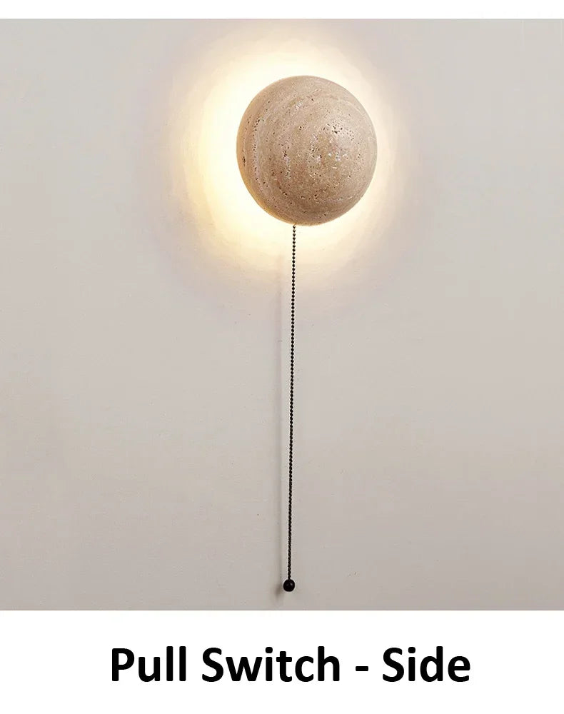 Nordic Limestone Wall Lamp - Natural Stone LED Light for Bedroom & Corridor