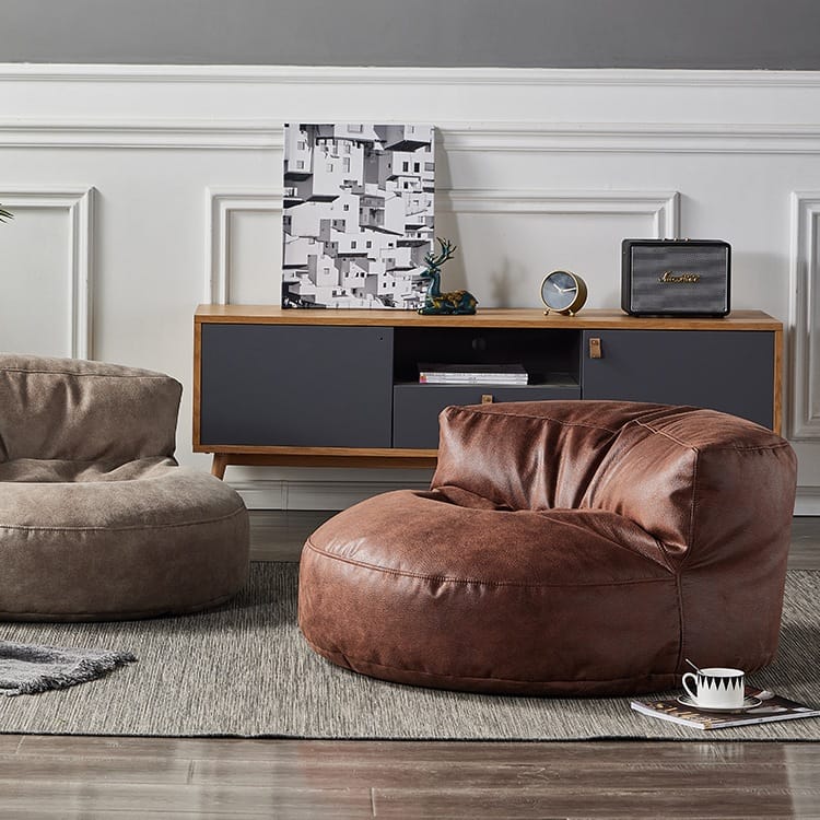 Wagrex - Beanbag Modern Round Retro-Leather