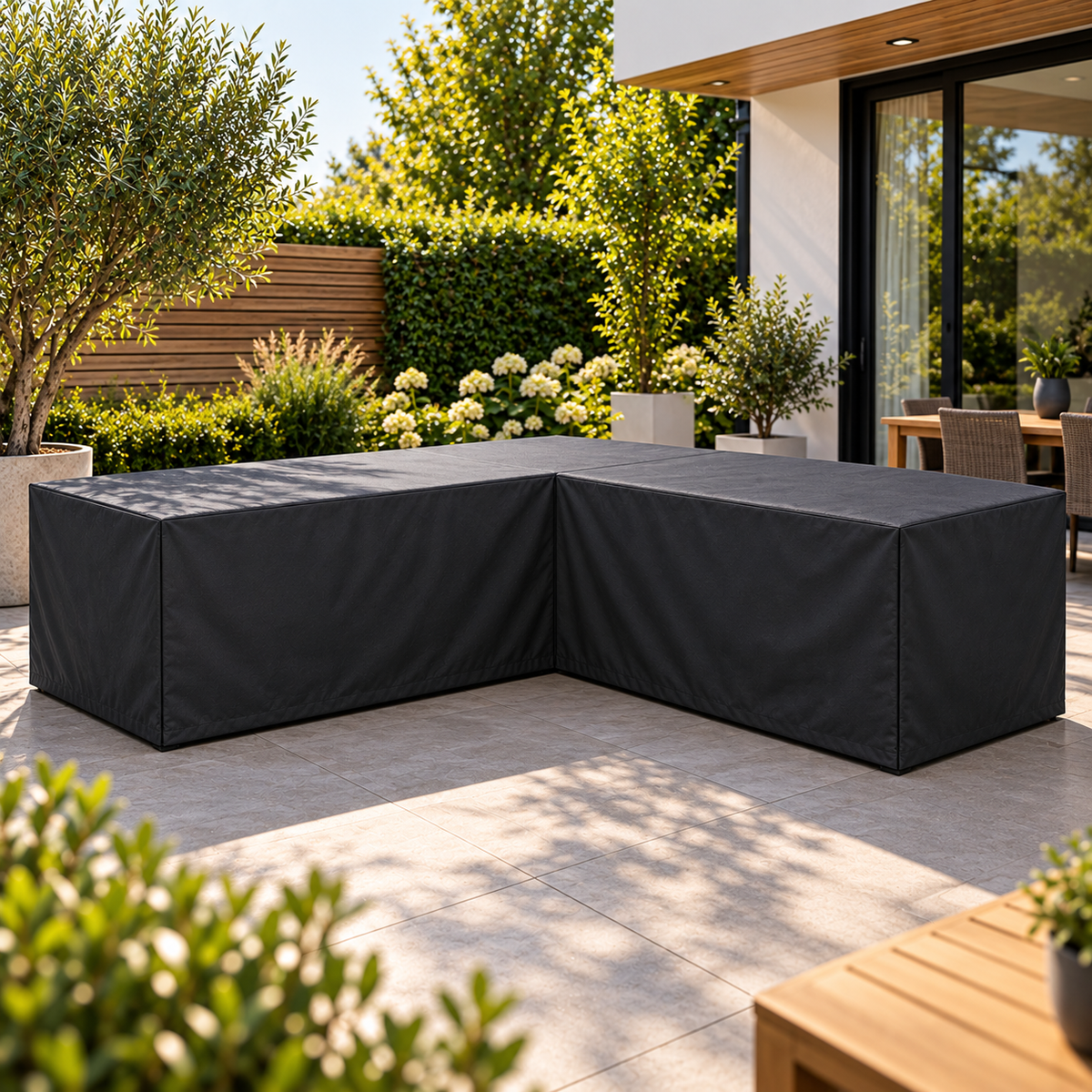 Tuinmeubelhoes op maat - L-Vorm