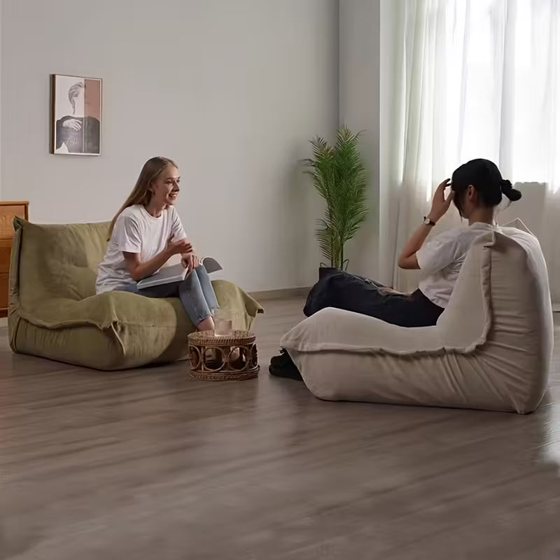 Luxurious Olive Green Corduroy Lounge Chair