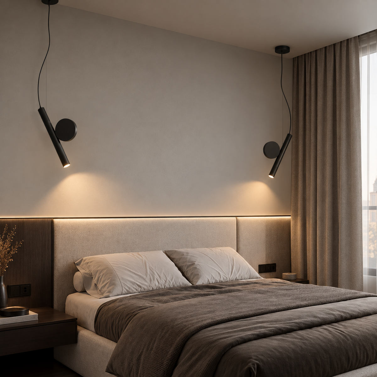 Moderne LED Hanglamp met Verstelbaar Snoer – Zwart Aluminium