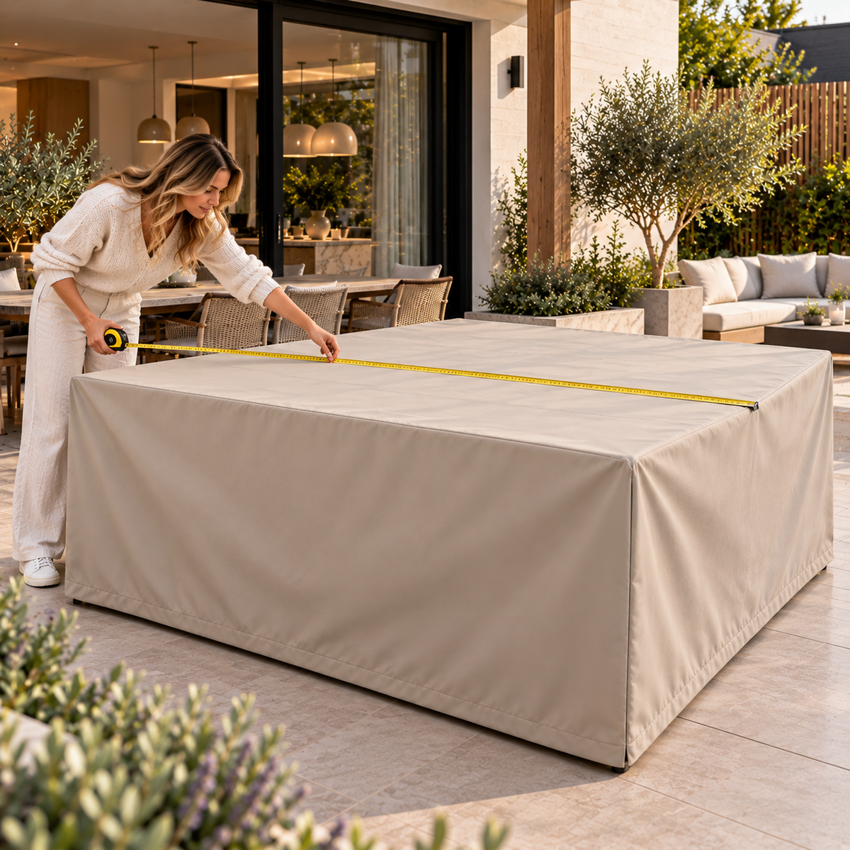 Hoezen voor tuinmeubelen - Op maat gemaakt - Offerte in 1 minuut (Beige)