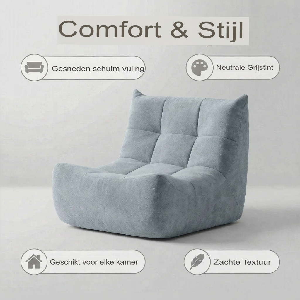 Wagrex Relax Chair – High-Density Foam Lounge Armchair, Chenille Fabric, 96x71.5x77cm