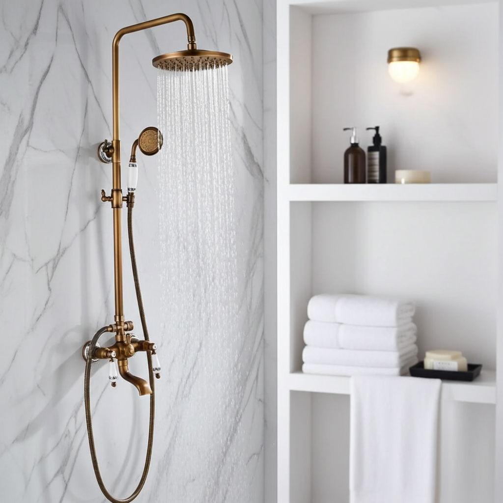 Rain Shower Brass Shower Faucet – Thermostatic Adjustable