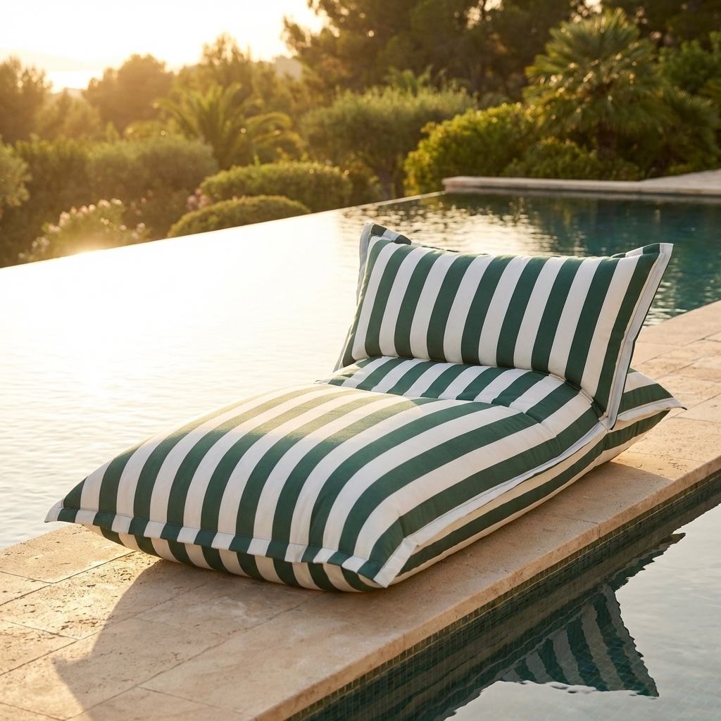 Wagrex - Chaise longue beanbag outdoor stripes