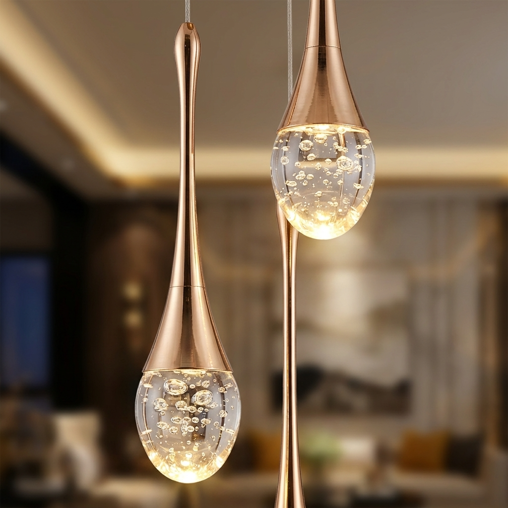 Modern Bubble Crystal Pendant Light — 1, 2 or 3 Head