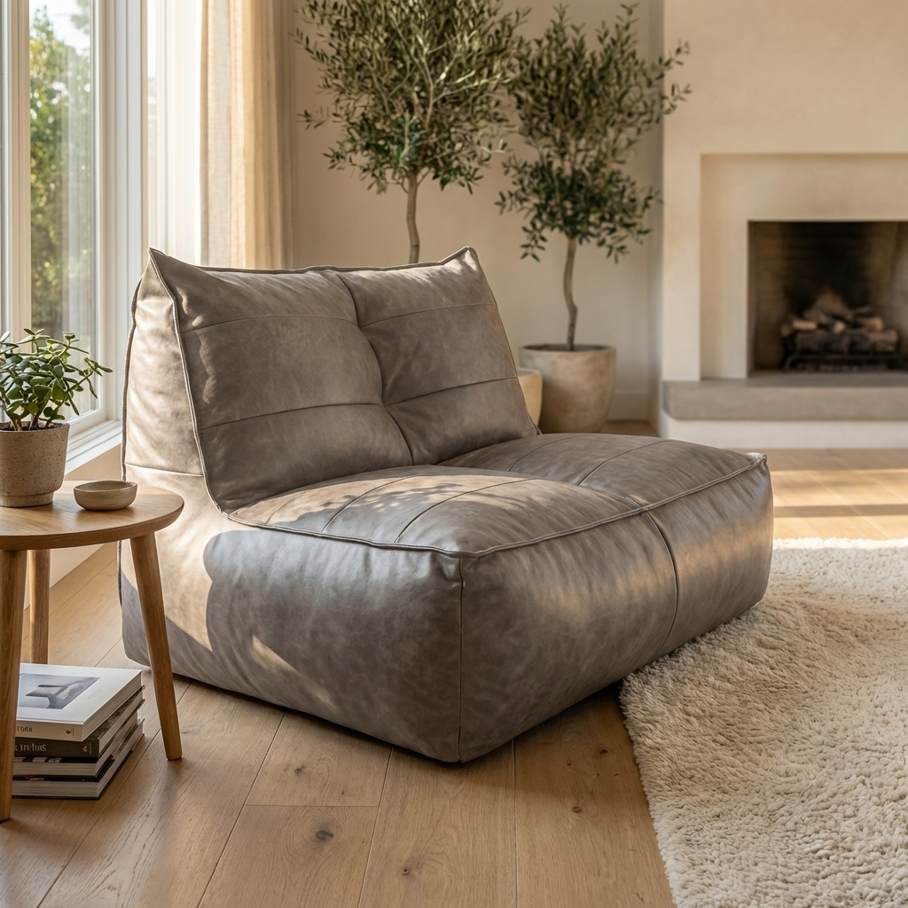 Wagrex - Fauteuil Beanbag Rib Modern Retro-Leather