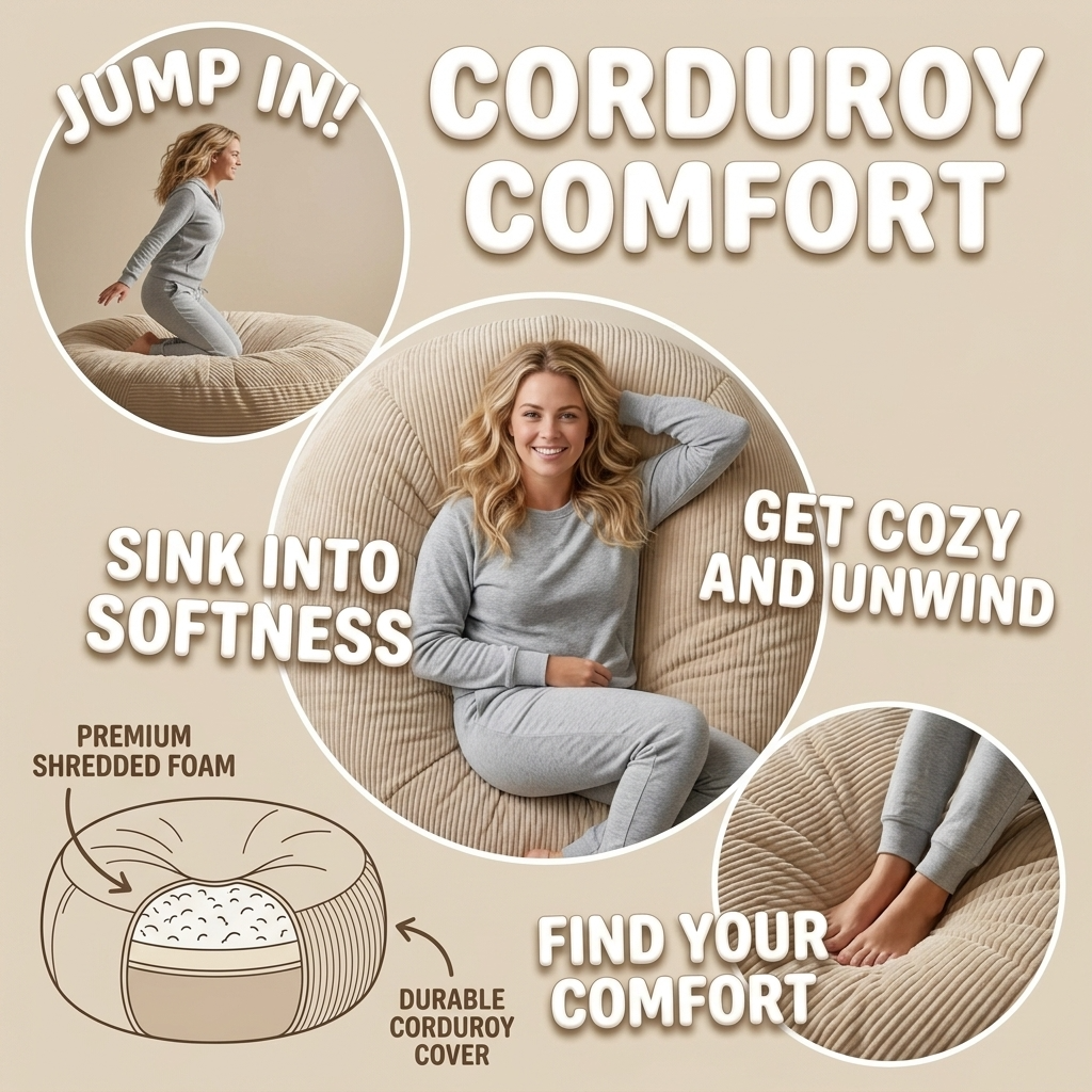 Big XXL BeanBag – Ribbed Corduroy Fabric
