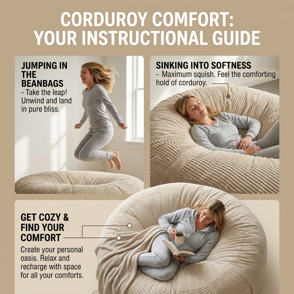 Big XXL BeanBag – Ribbed Corduroy Fabric