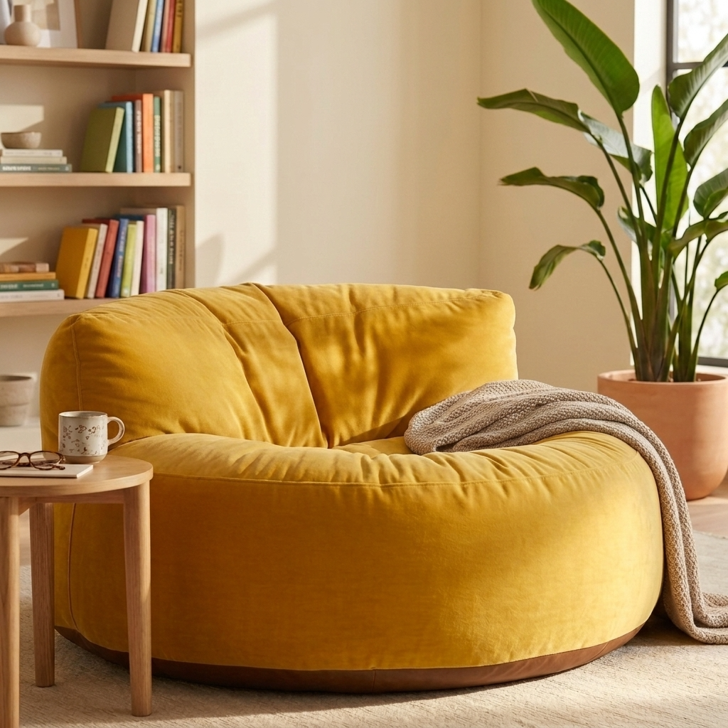 Beanbag Round Thick Velvet