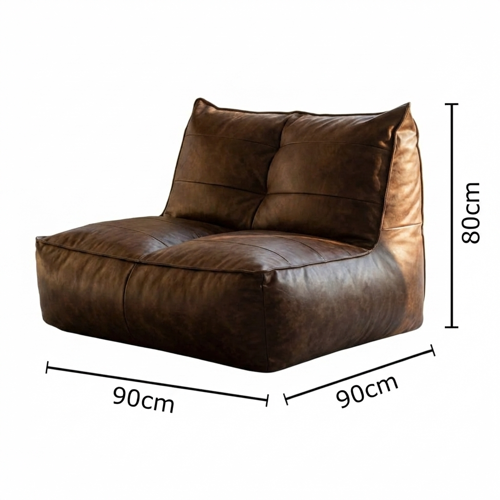 Wagrex - Fauteuil Beanbag Rib Modern Retro-Leather