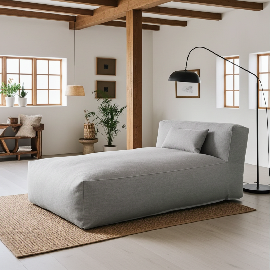 Wagrex - Beanbag Chaise Longue - Cotton Linen