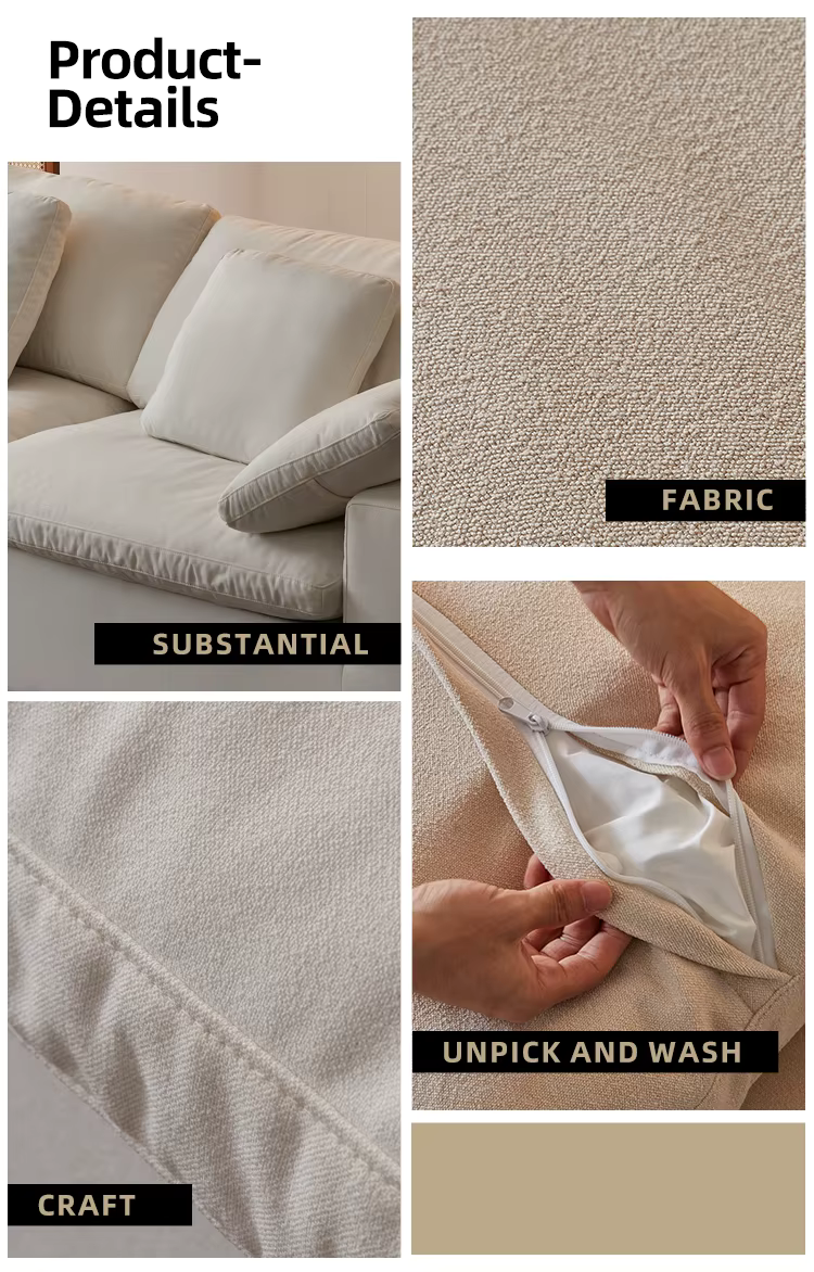 Cloud Comfort Modular Sofa - Modern white flannel