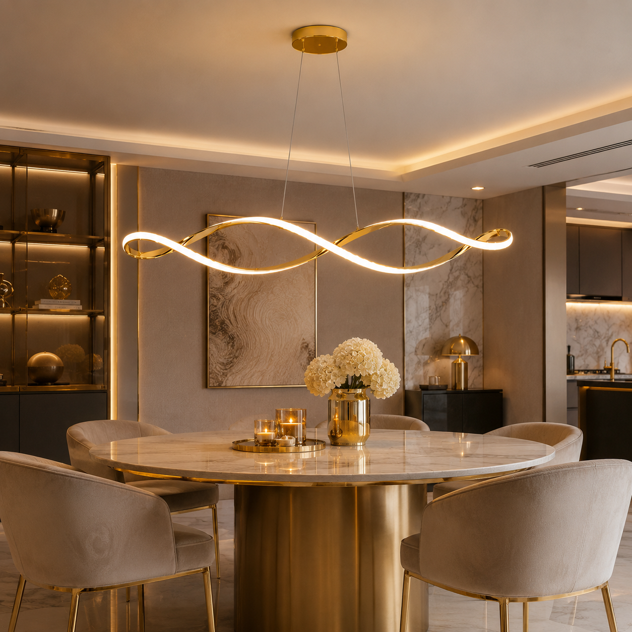 Curled Modern LED Pendant Light new