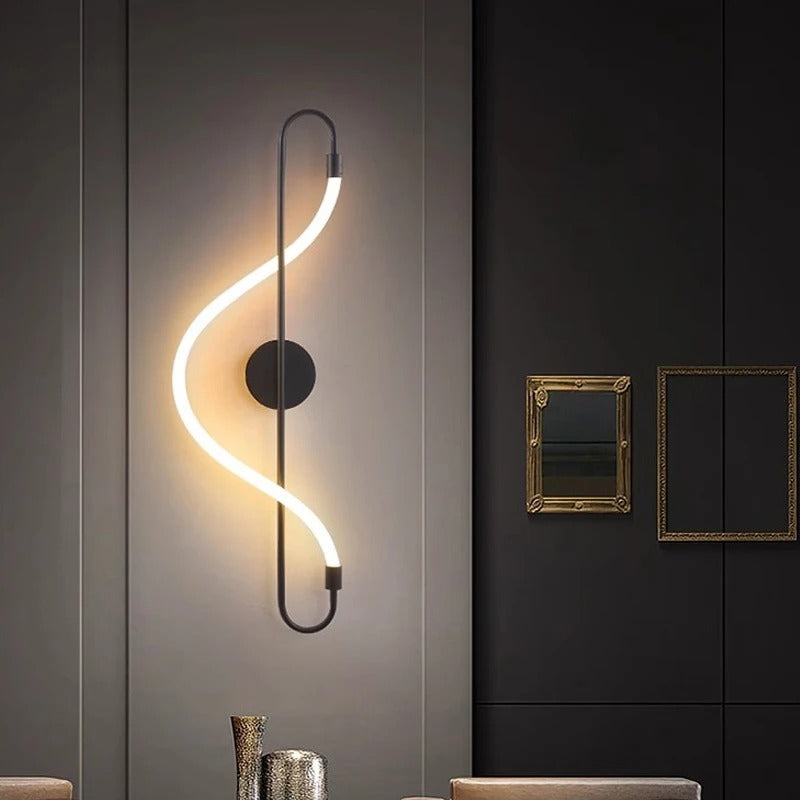 Moderne LED-Wandleuchte – Wandleuchte aus goldfarbenem Aluminium
