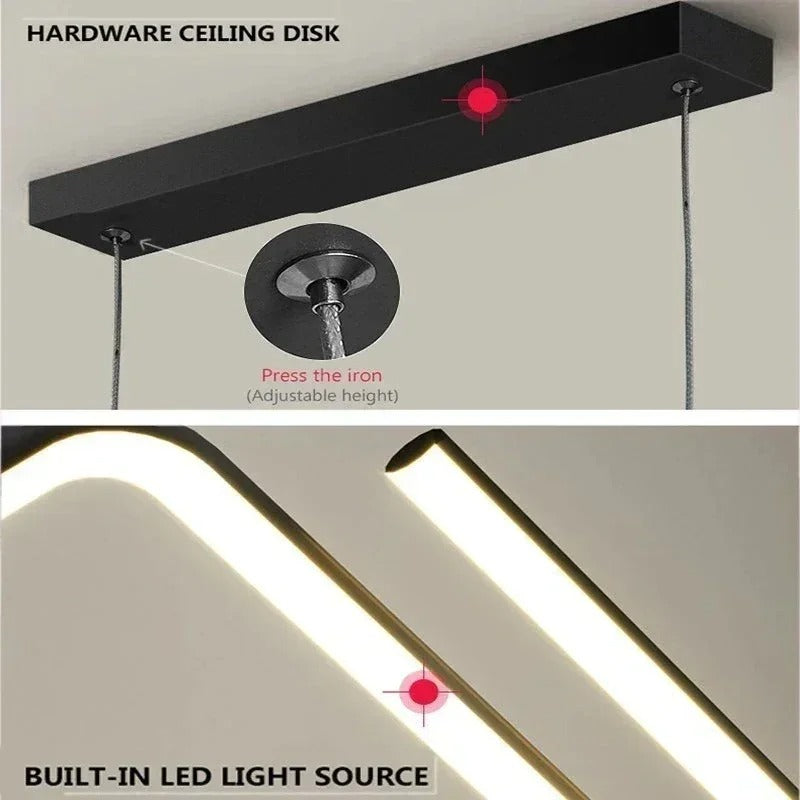 Modern LED Pendant Light | 90cm Dual Arm Design
