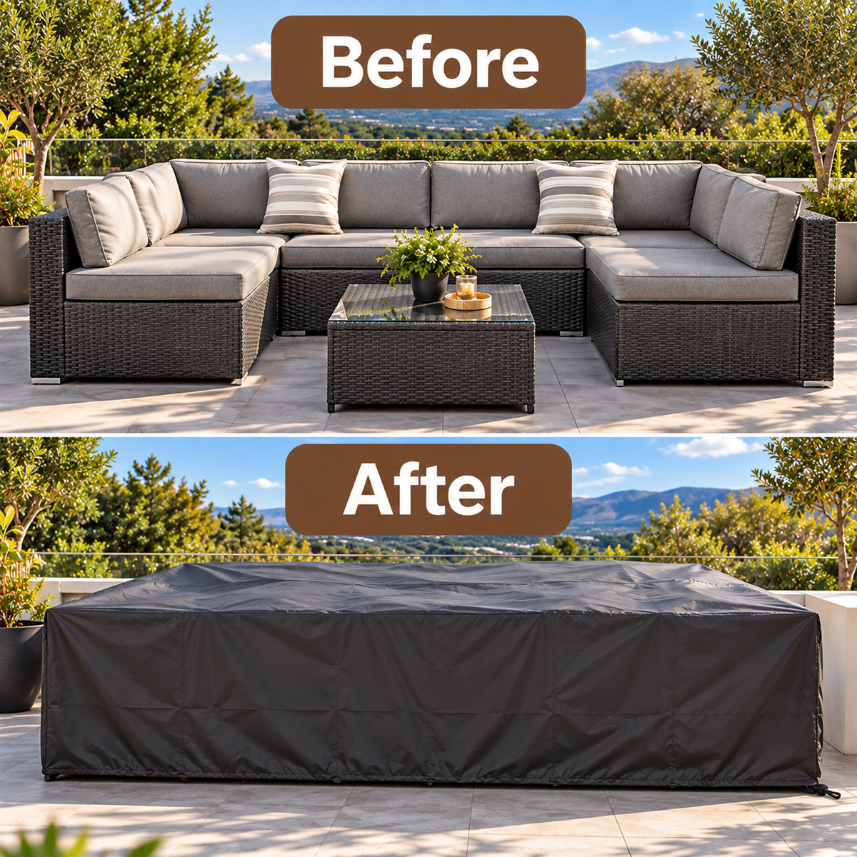 Custom-made garden furniture cover - L-Shape (CALCULATOR)
