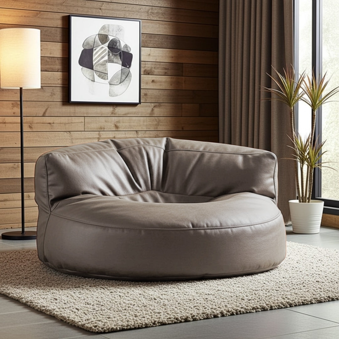 Wagrex - Beanbag Modern Round Retro-Leather