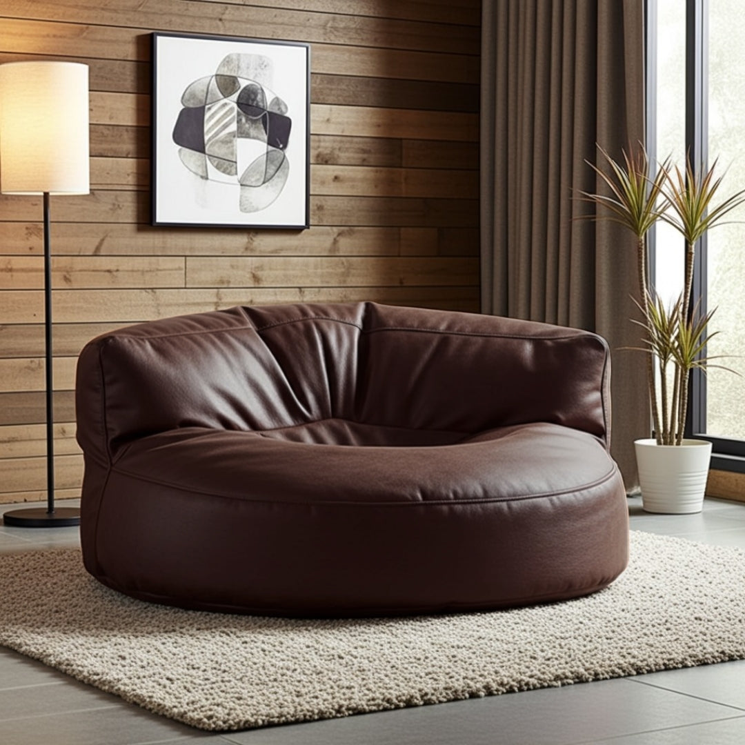 Wagrex - Beanbag Modern Round Retro-Leather