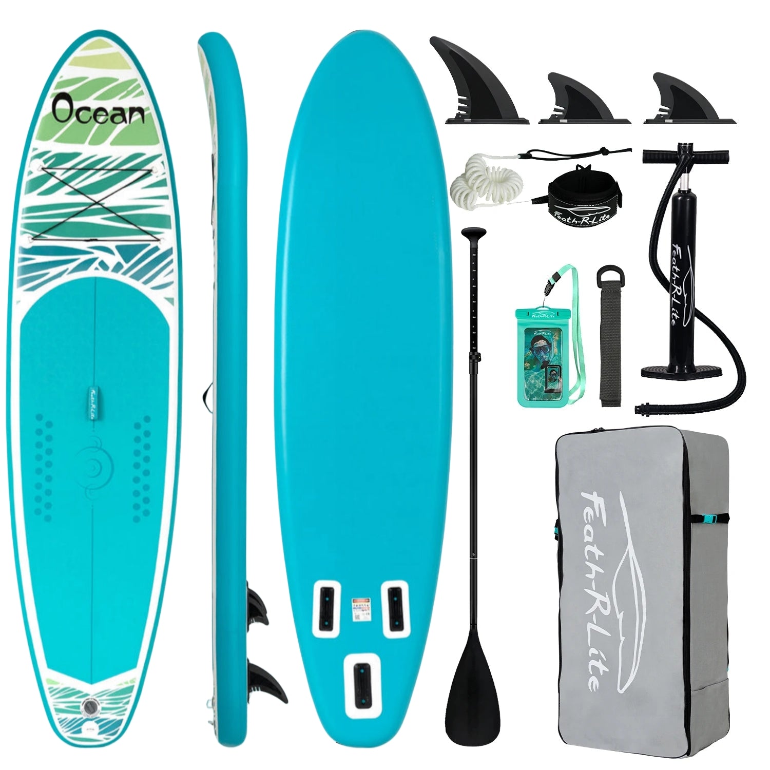 Aufblasbares SUP-Board mit Premium-Zubehör und Tragegurt