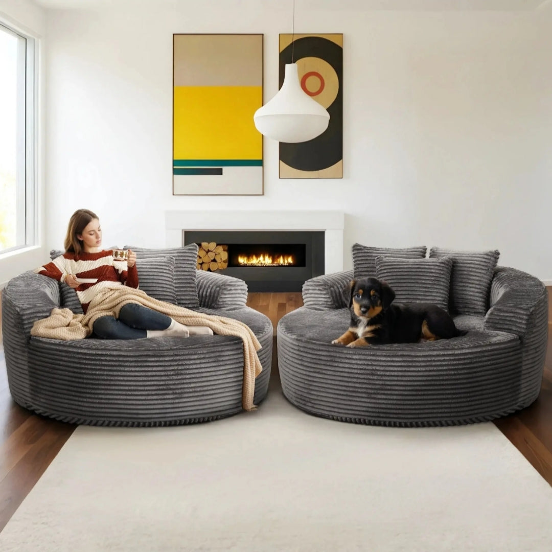 Zweisitzer-Sofa aus weichem Cord