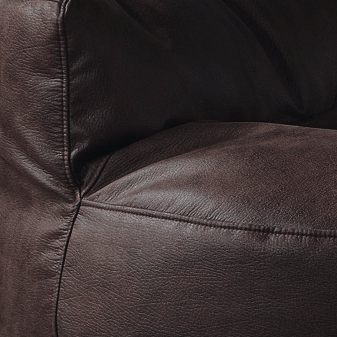 Wagrex - Beanbag Modern Round Retro-Leather