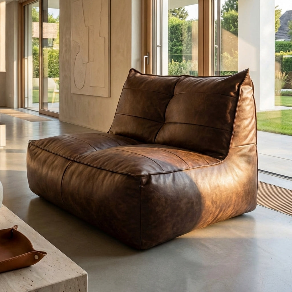 Wagrex - Fauteuil Beanbag Rib Modern Retro-Leather