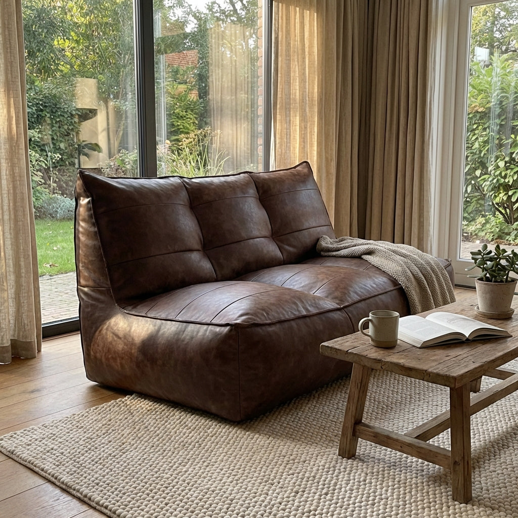 Wagrex - Fauteuil Beanbag Rib Modern Retro-Leather