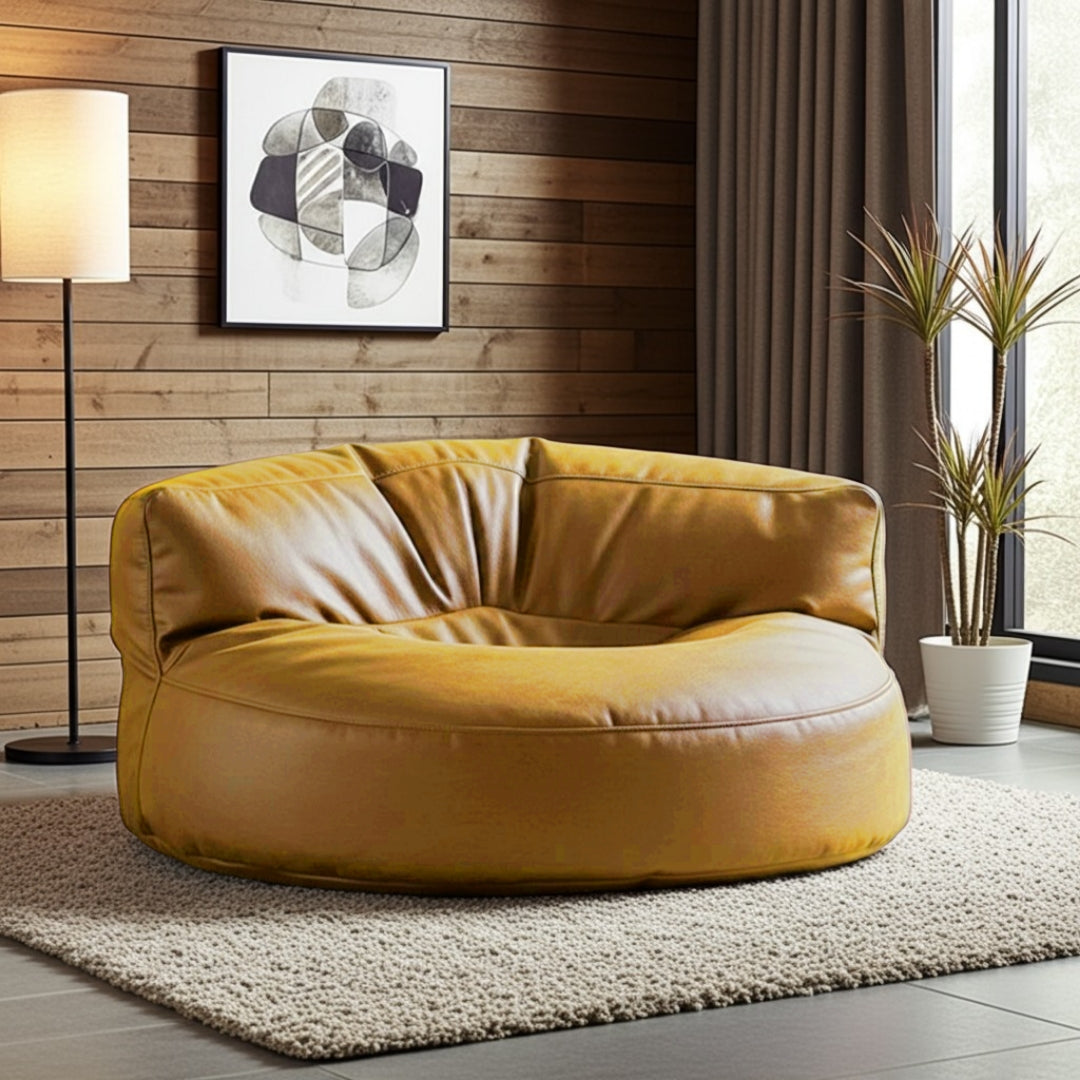 Wagrex - Beanbag Modern Round Retro-Leather