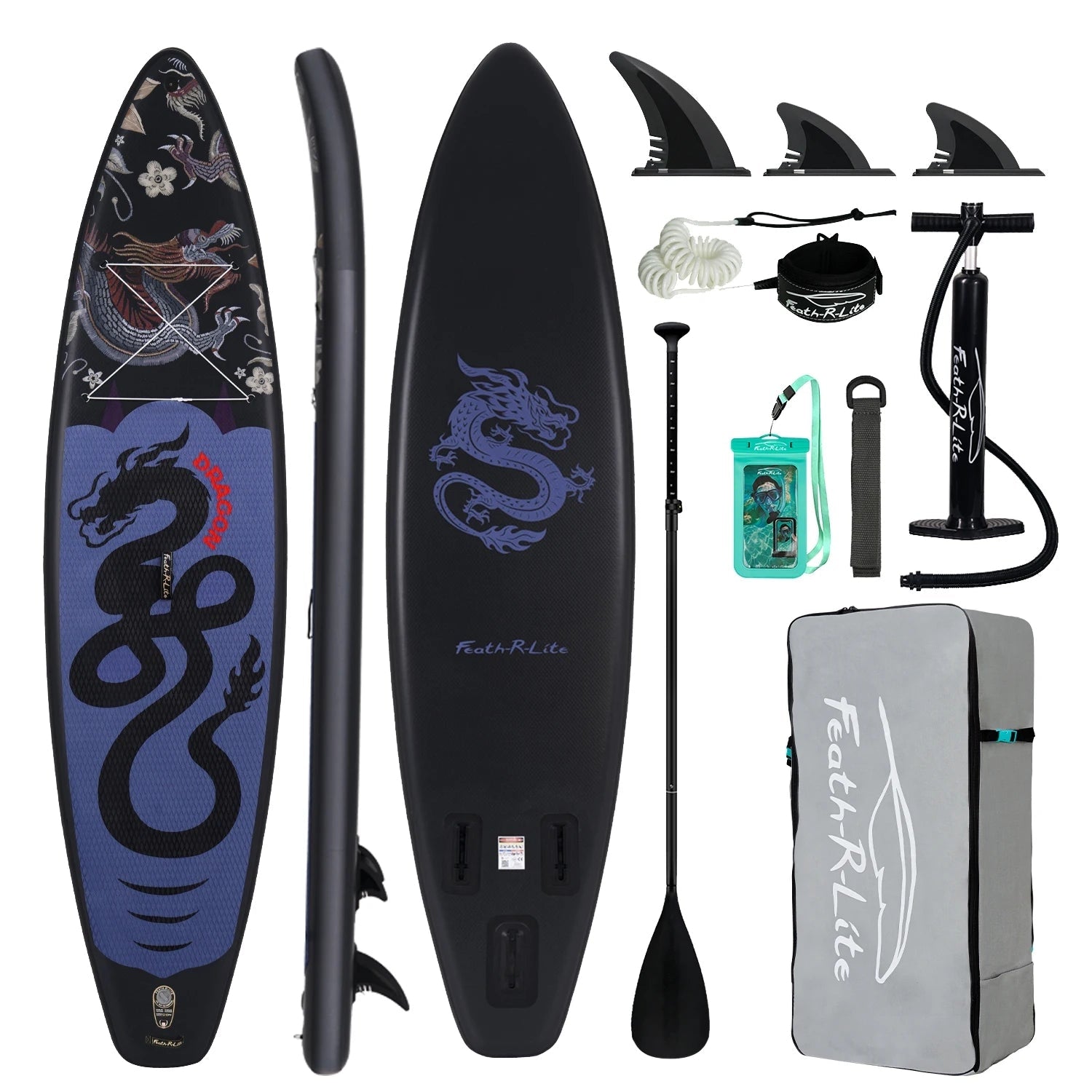 Aufblasbares SUP-Board mit Premium-Zubehör und Tragegurt