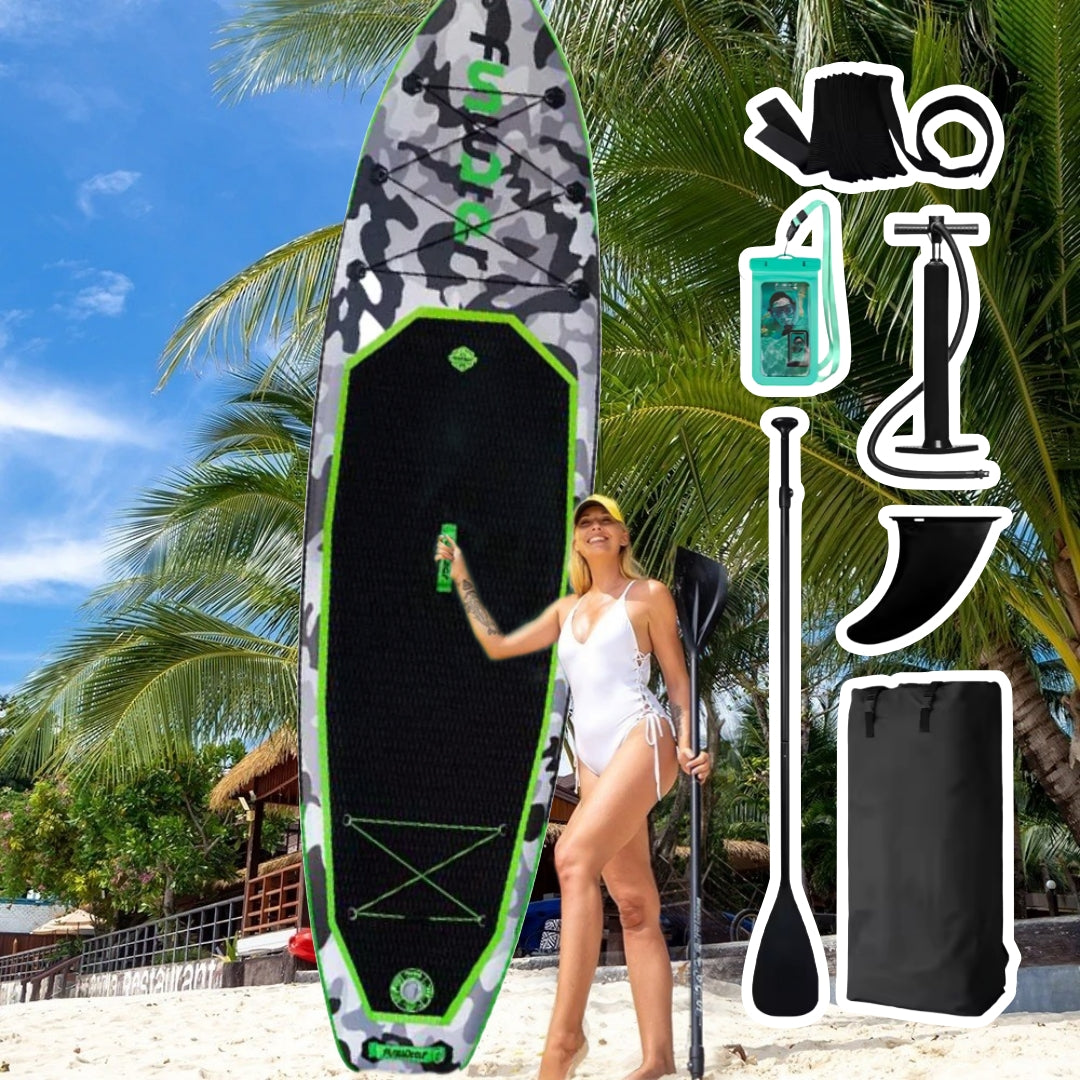 Aufblasbares SUP-Board mit Premium-Zubehör und Tragegurt