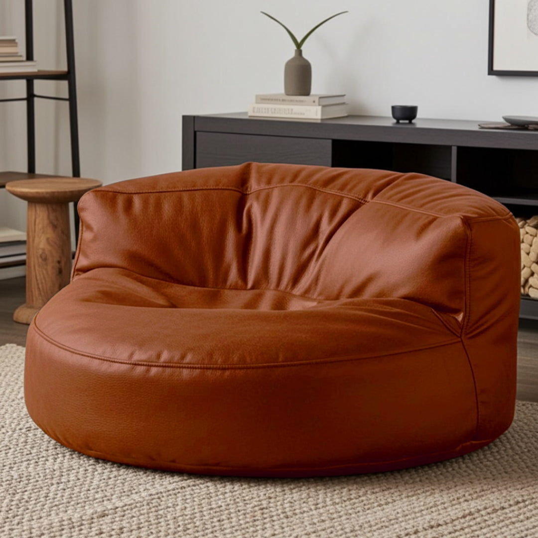 Wagrex - Beanbag Modern Round Retro-Leather