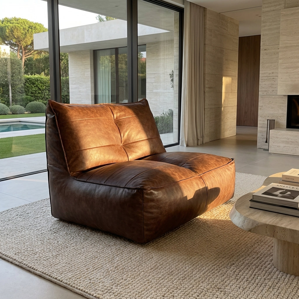 Wagrex - Fauteuil Beanbag Rib Modern Retro-Leather