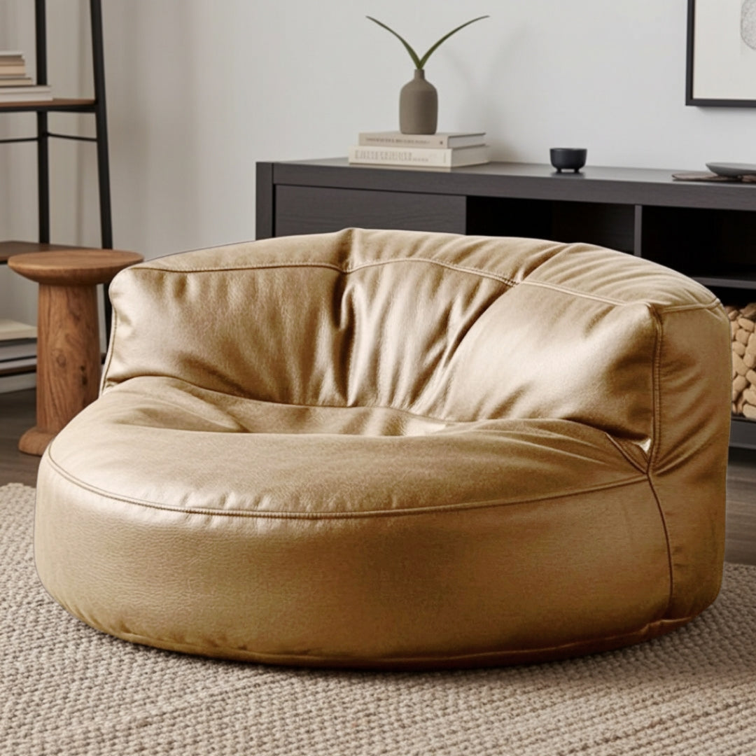 Wagrex - Beanbag Modern Round Retro-Leather
